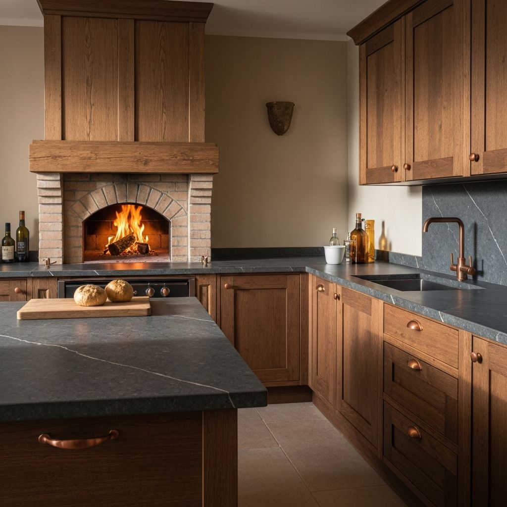 Dopo - Cucina in muratura Palazzetti con forno a legna