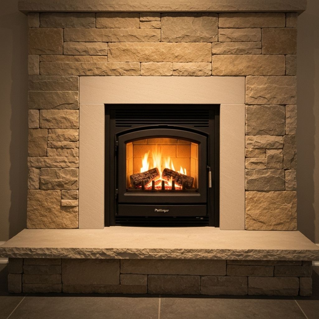 Dopo - Inserto a pellet Pertinger con rivestimento su misura